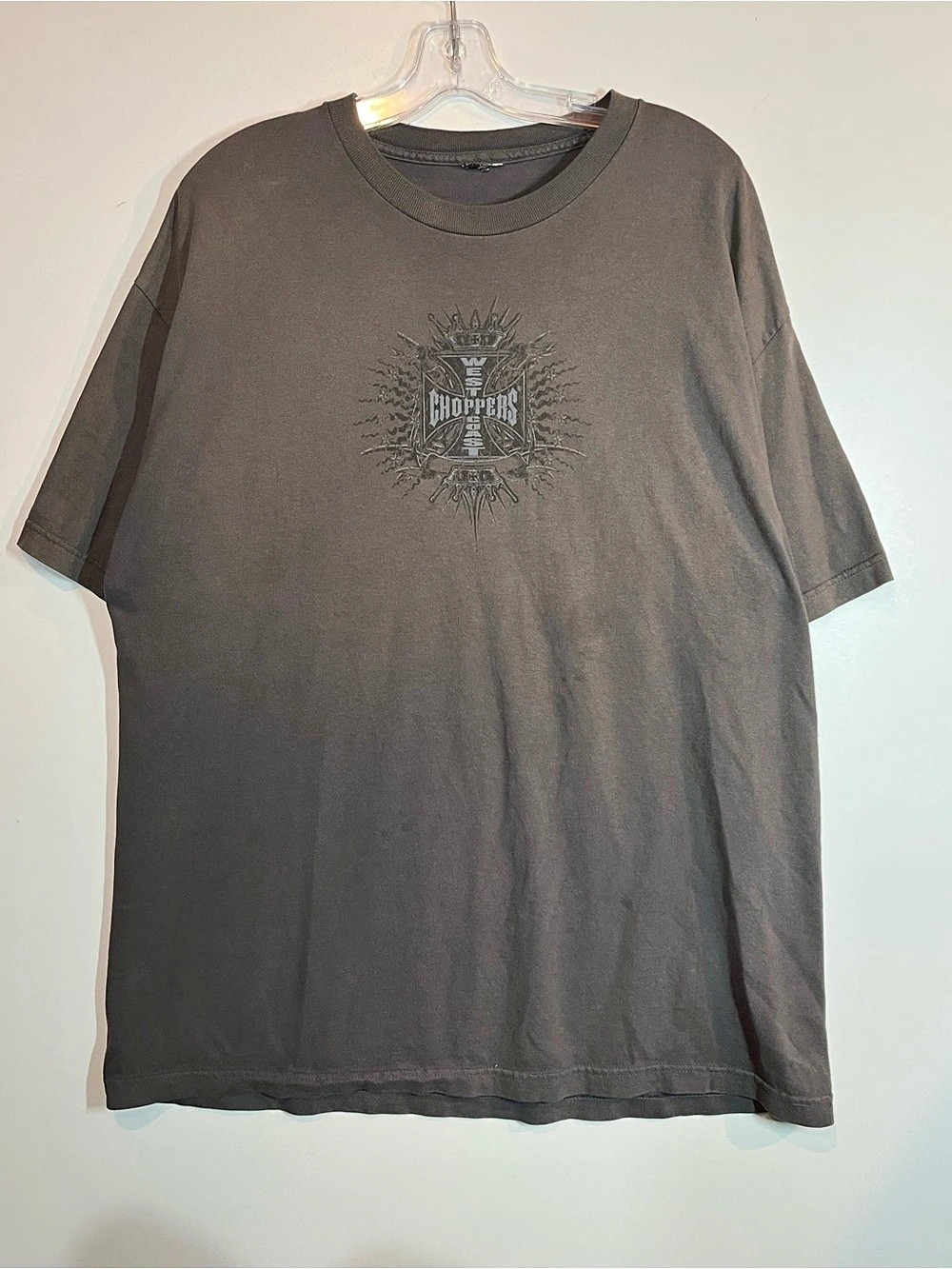 Vintage West Coast Choppers Graphic Motorcycle Short Sleeve Tee in Gray